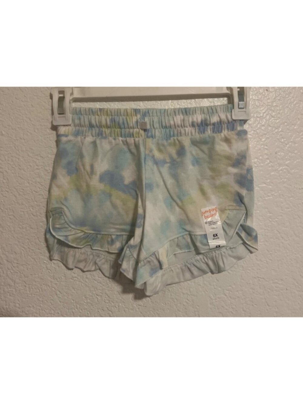 Jumping Beans Girls Blue Tie Dye Ruffle Hem Shortie Size 6X
